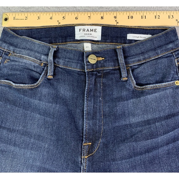 FRAME Jeans Womens Size 27 Waist 26 Le High Skinny Stretch Factory Distressed - Picture 5 of 10
